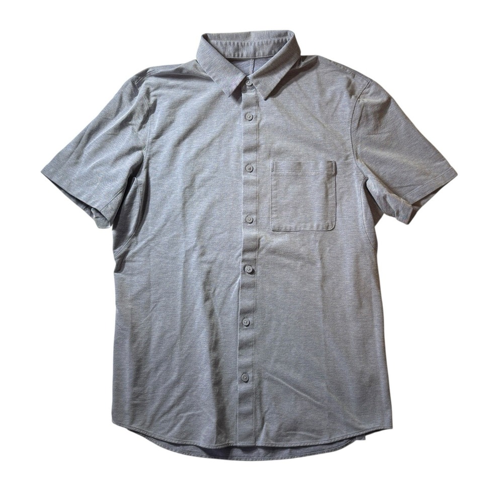 Lululemon Button Up Shirt Performance Stretch Short Sleeve Mens